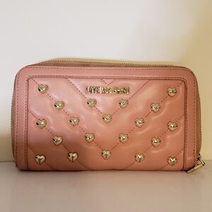 Love Moschino Pink Heart-Studded Wallet